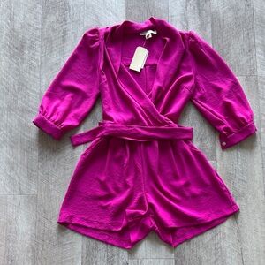 Vibrant Pink Wrap Romper